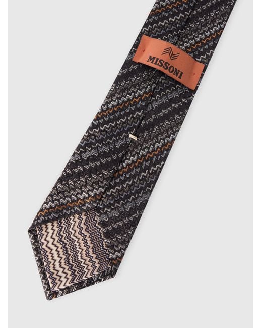 Missoni White Silk Tie With Contrasting Lining for men