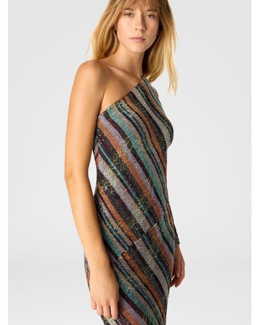 Missoni White Long One-Shoulder Dress