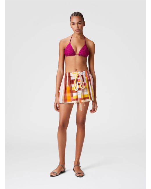 Missoni White Bedruckte Cover-Up-Shorts Aus Seide Mit Gürtel, Damen, Größe
