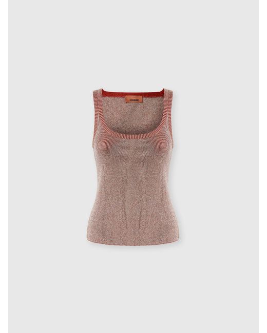 Débardeur En Viscose Mélangée Et Lamé, Femme, Taille Missoni en coloris White