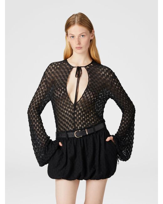 Missoni Black Mini-Rock Aus Viskose Mit Spitzenverarbeitung, Damen, Größe