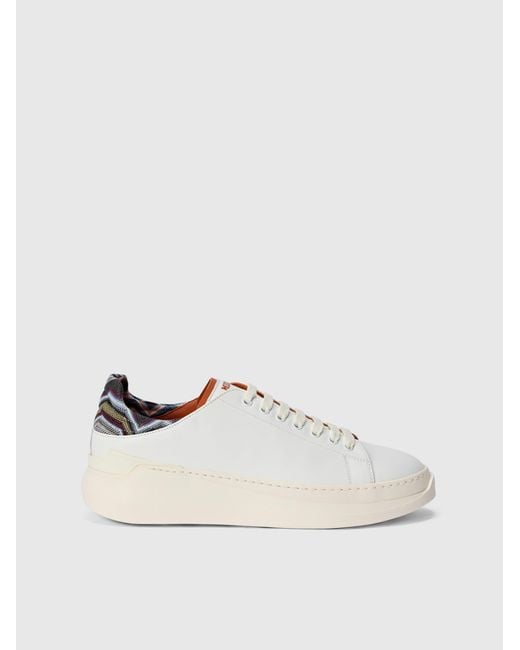Missoni Natural Sneakers With Zigzag Fabric Insert And Logo for men