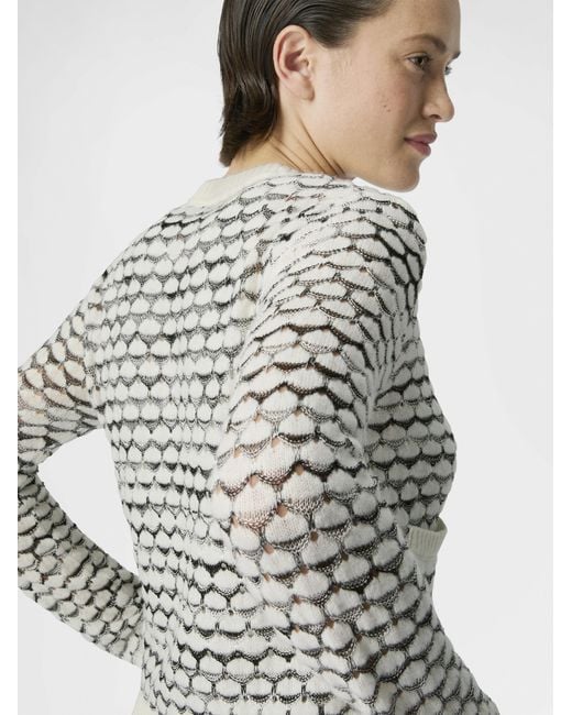 Missoni White Cashmere And Viscose Cardigan With Contrast Trim