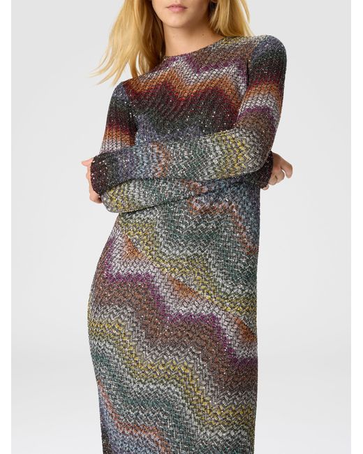 Missoni Gray Long-Sleeved Dress