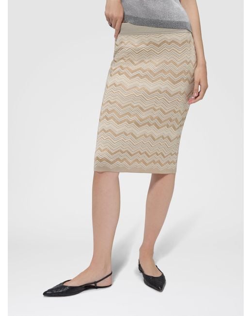 Missoni Natural Chevron Wool And Viscose Mini Skirt