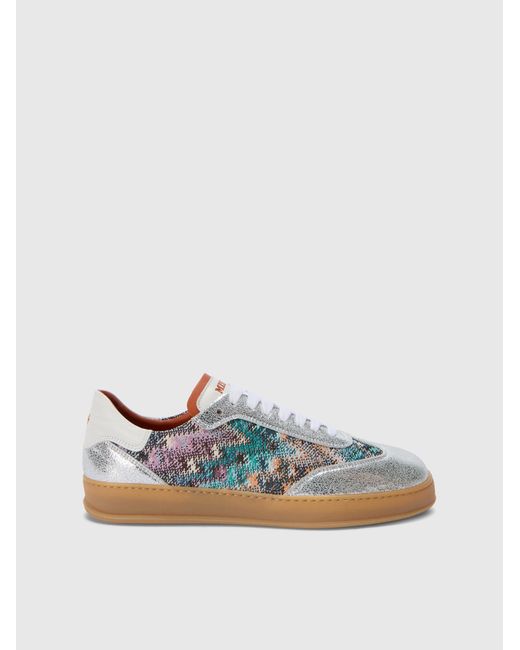 Missoni Blue Sneakers With Chevron Pattern