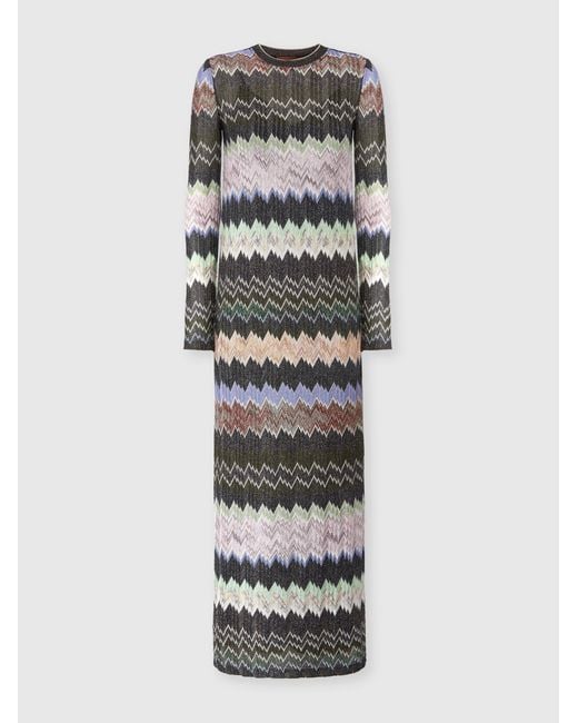 Missoni Gray Viscose Lamé Snake-Pattern Gown
