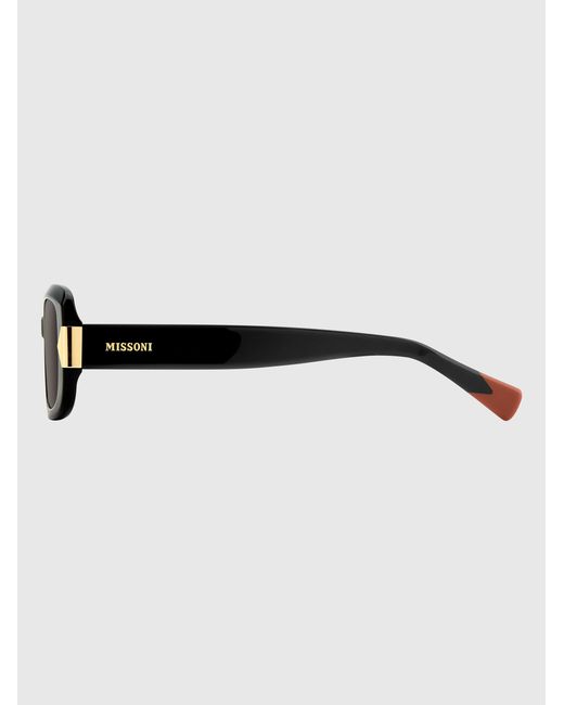 Missoni Black Leisure Rectangular Acetate Sunglasses
