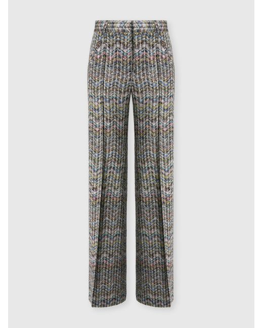 Missoni Gray Tailored Viscose Lamé Trousers With Sequins