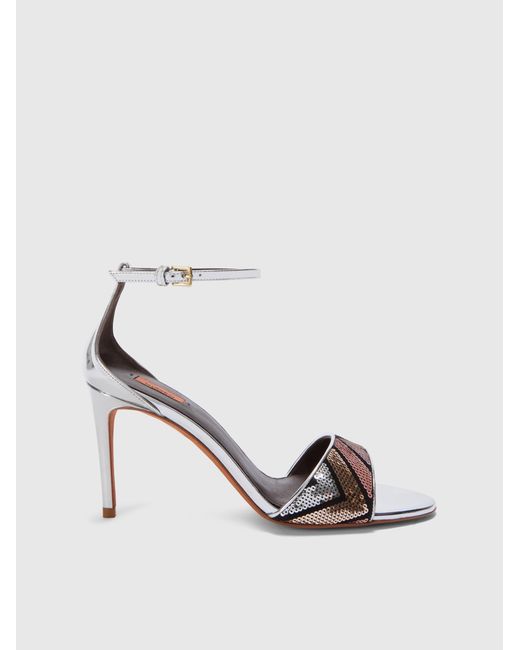 Missoni Multicolor Zigzag Pattern Sandals With Heel And Adjustable Strap