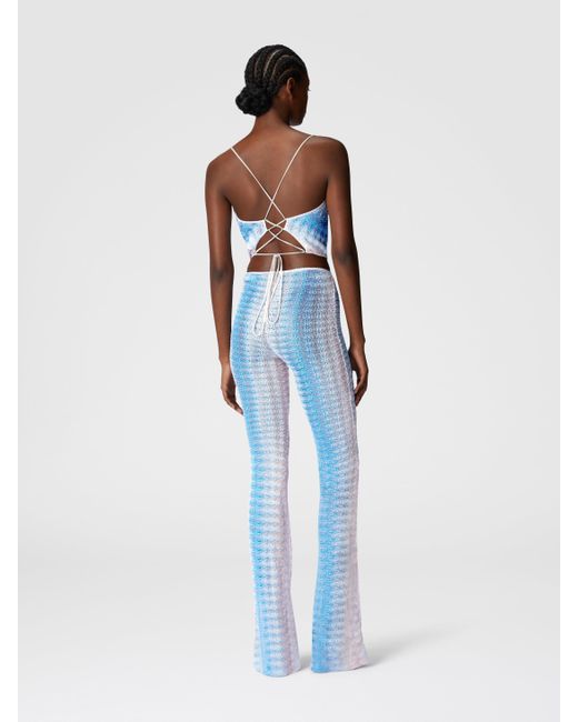 Pantalon À Taille Basse En Dentelle Dégradée, Femme, Bleu & Rose, Taille Missoni en coloris Blue