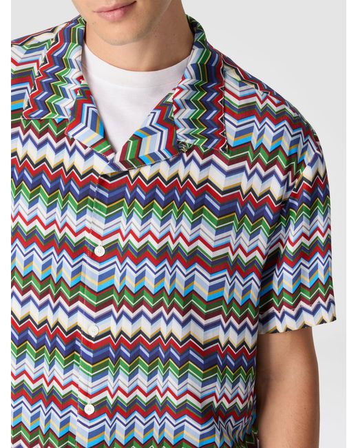 Missoni Blue Bowling Shirt for men