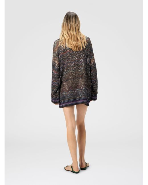 Missoni Gray Oversized Sequin Cardigan