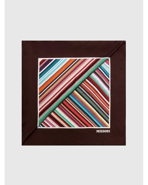 Missoni Multicolor Pure Silk Striped Scarf