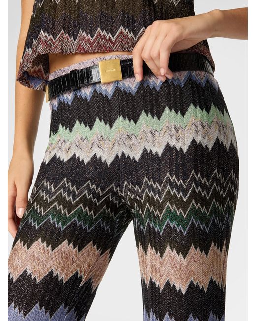 Missoni White Snake-Pattern Viscose Lamé Cropped Trousers
