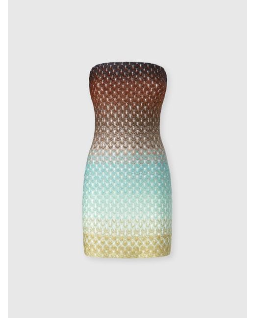Missoni Blue Strapless Mini Dress