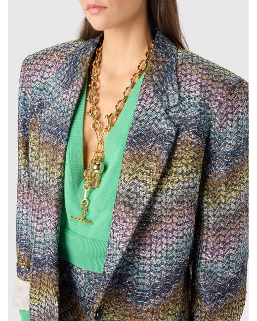 Missoni Blue Oversized Single-Breasted Blazer