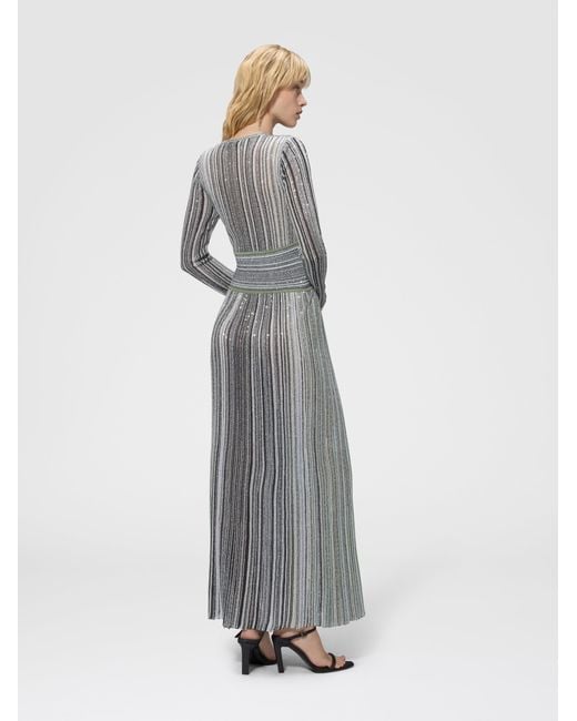 Missoni Gray Midi Dress With V-Neck
