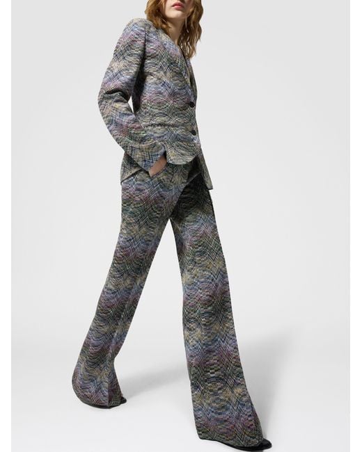 Missoni Gray Tailored Space-Dye Viscose Lamé Trousers