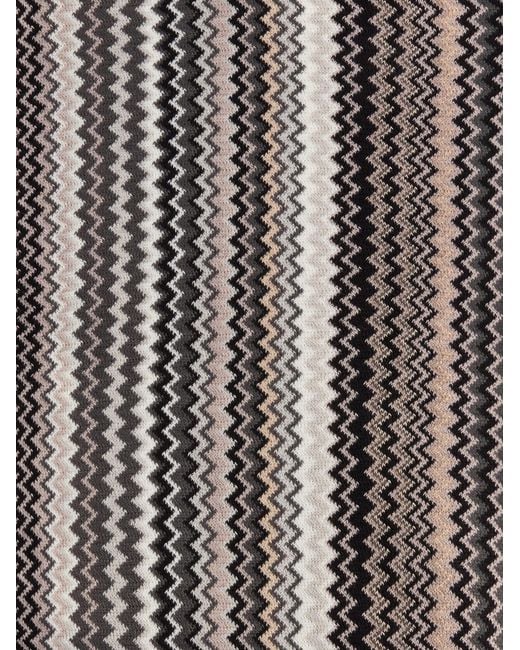 Missoni Black Zigzag Wool-Blend Scarf With Fringes for men