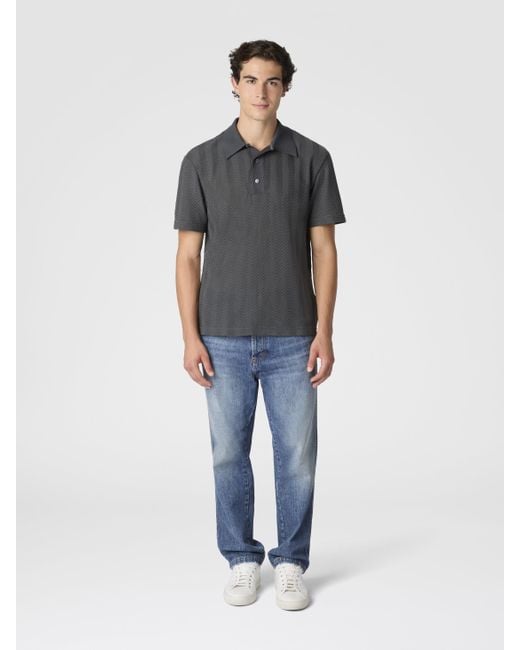 Missoni Poloshirt Aus Baumwolle Und Viskose Mit Ton-In-Ton-Zickzack, Herren, Größe in Blue für Herren