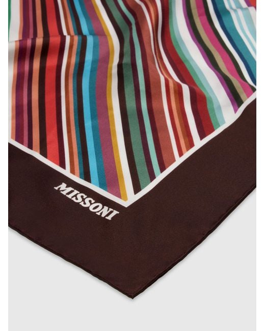 Missoni Multicolor Pure Silk Striped Scarf