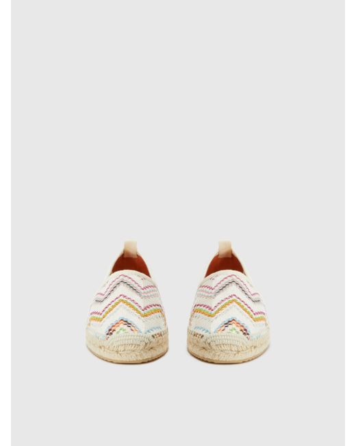Espadrillas Motivo Zig Zag E Suola di Missoni in Natural