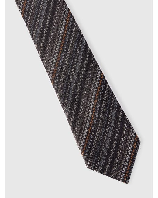 Missoni White Silk Tie With Contrasting Lining for men
