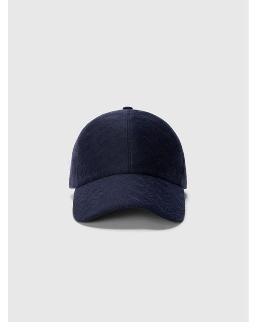 Missoni Blue Cotton Zigzag Hat With Visor for men