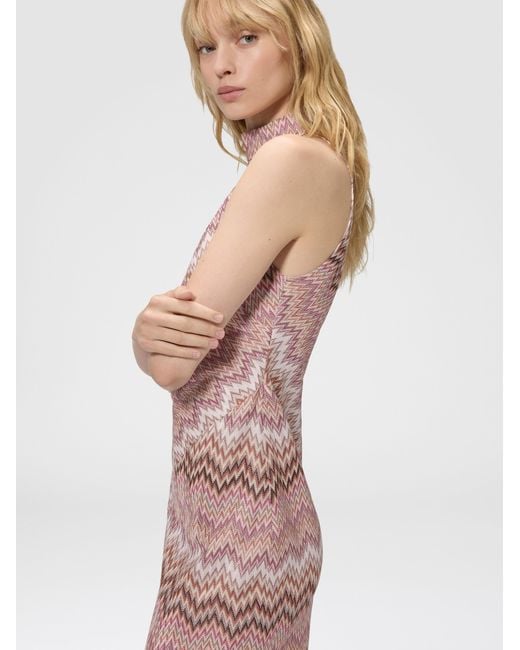 Missoni Pink Halterneck Viscose Mini Dress, & Multicoloured