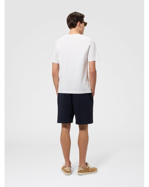 Missoni Blue Cotton Fleece Shorts With Knit Inserts for men