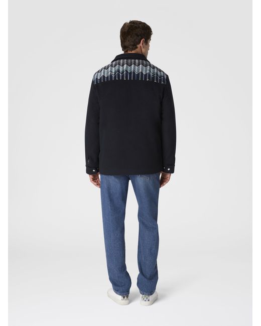 Missoni Blue Field Jacket With Zigzag Pattern for men