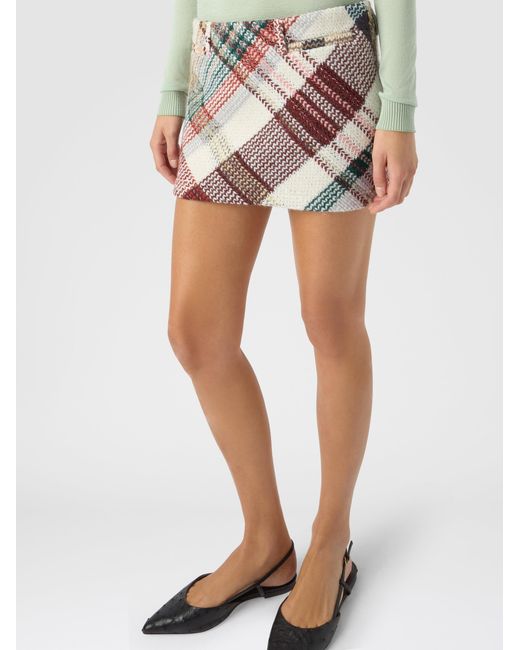 Missoni White Mini Skirt With Check Pattern