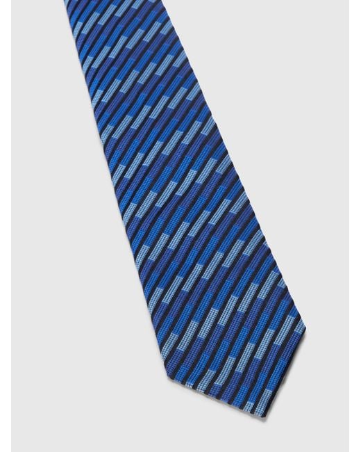 Missoni Blue Silk Tie With Oblique Stripes for men