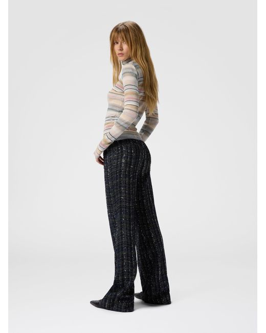 Missoni Black Tailored Check And Wave Pattern Trousers