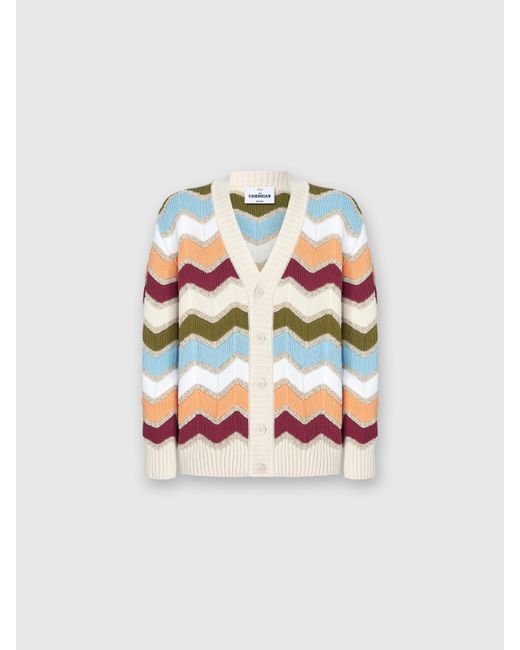 Missoni Cardigan Mit Makro-Zickzack- Und Melange-Details, Herren, Weiß & Größe in White für Herren