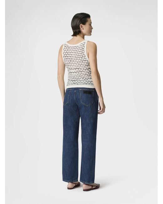 Missoni White Cashmere And Viscose Tank Top With Contrast Trim
