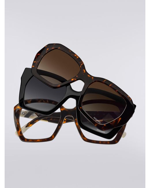 Missoni Black Doppelclip-Acetat-Sonnenbrille, Damen, Größe