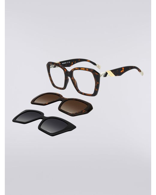 Missoni Black Doppelclip-Acetat-Sonnenbrille, Damen, Größe