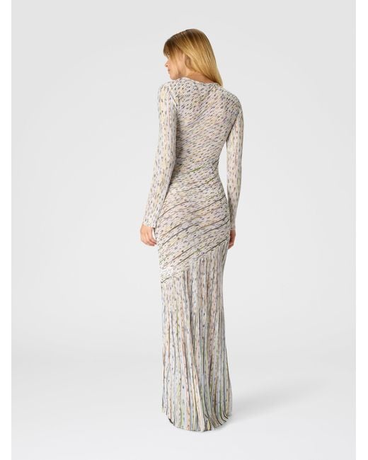 Missoni White Long-Sleeved Dress With Lurex