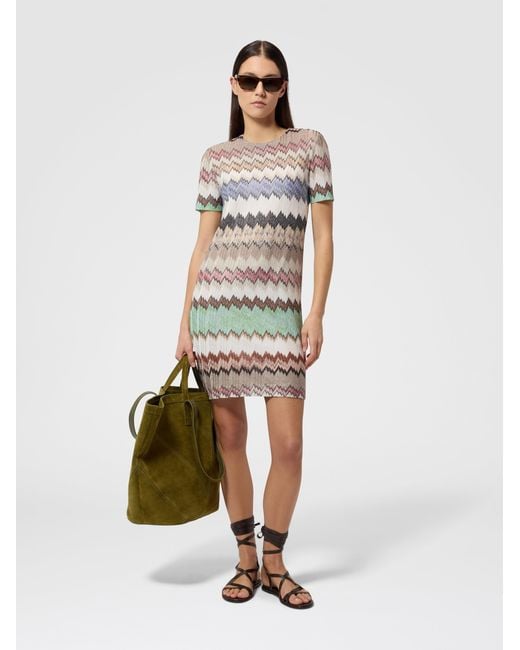 Missoni White Zig Zag Short Dress