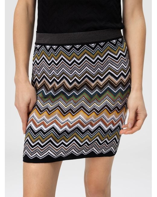 Missoni Multicolor Mini Skirt With Chevron Pattern