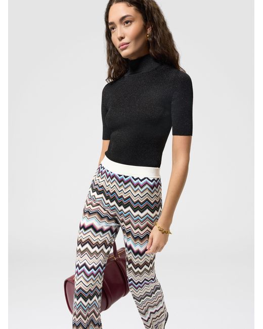 Missoni White Straight-Leg Viscose And Wool Chevron Trousers