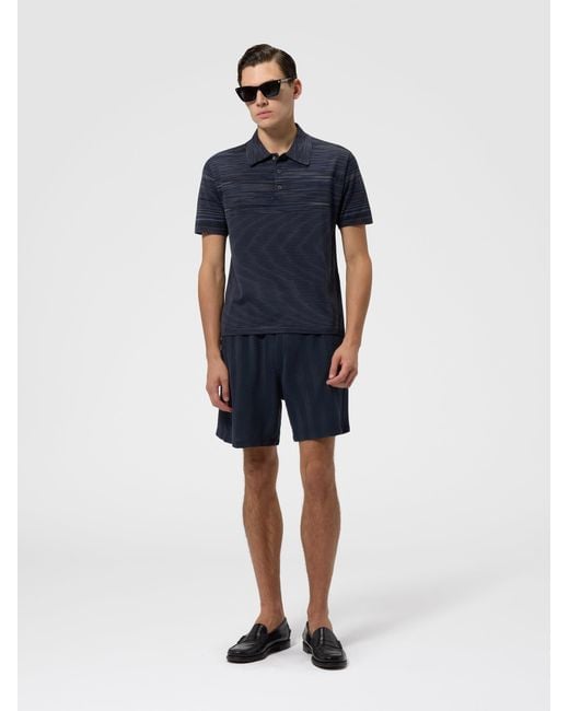 Missoni Blue Space-Dye Mercerized Cotton Polo Shirt for men