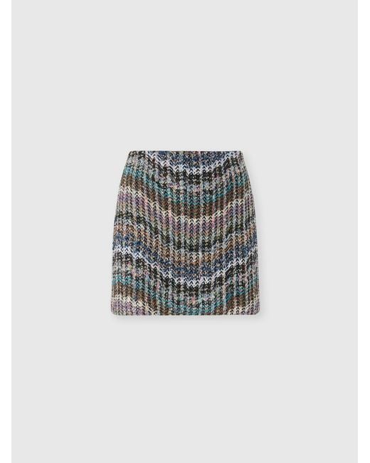Missoni Gray Wool-Blend Lamé Mini Skirt With Sequins