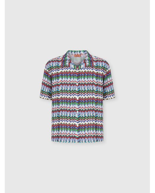 Missoni Blue Bowling Shirt for men
