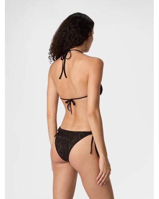 Missoni White Zigzag Mesh Trikini With Sequins