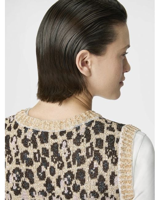 Missoni White Animal-Jacquard Knit Crewneck Top