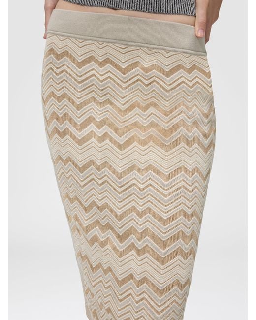 Missoni Natural Chevron Wool And Viscose Mini Skirt