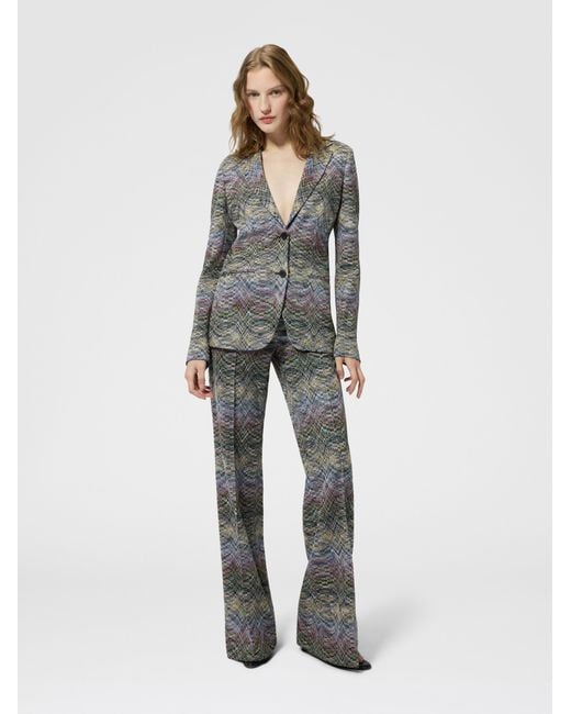 Missoni Gray Tailored Space-Dye Viscose Lamé Trousers